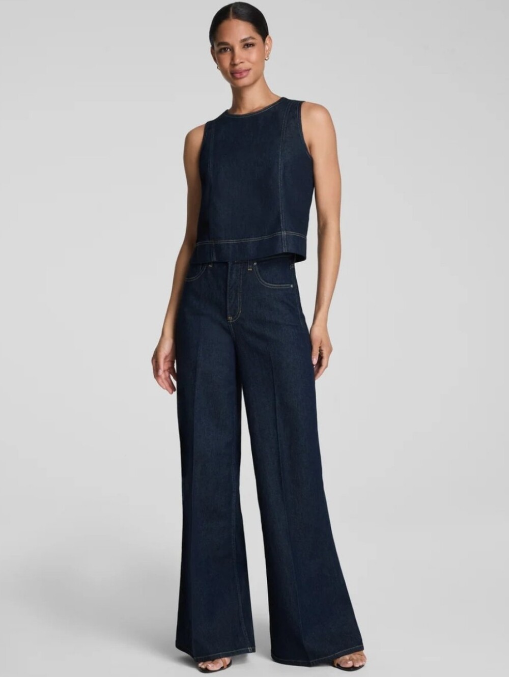 SPANXsupersmooth Authentic 360 Dark Indigo Lightweight Super Wide-Leg Jeans